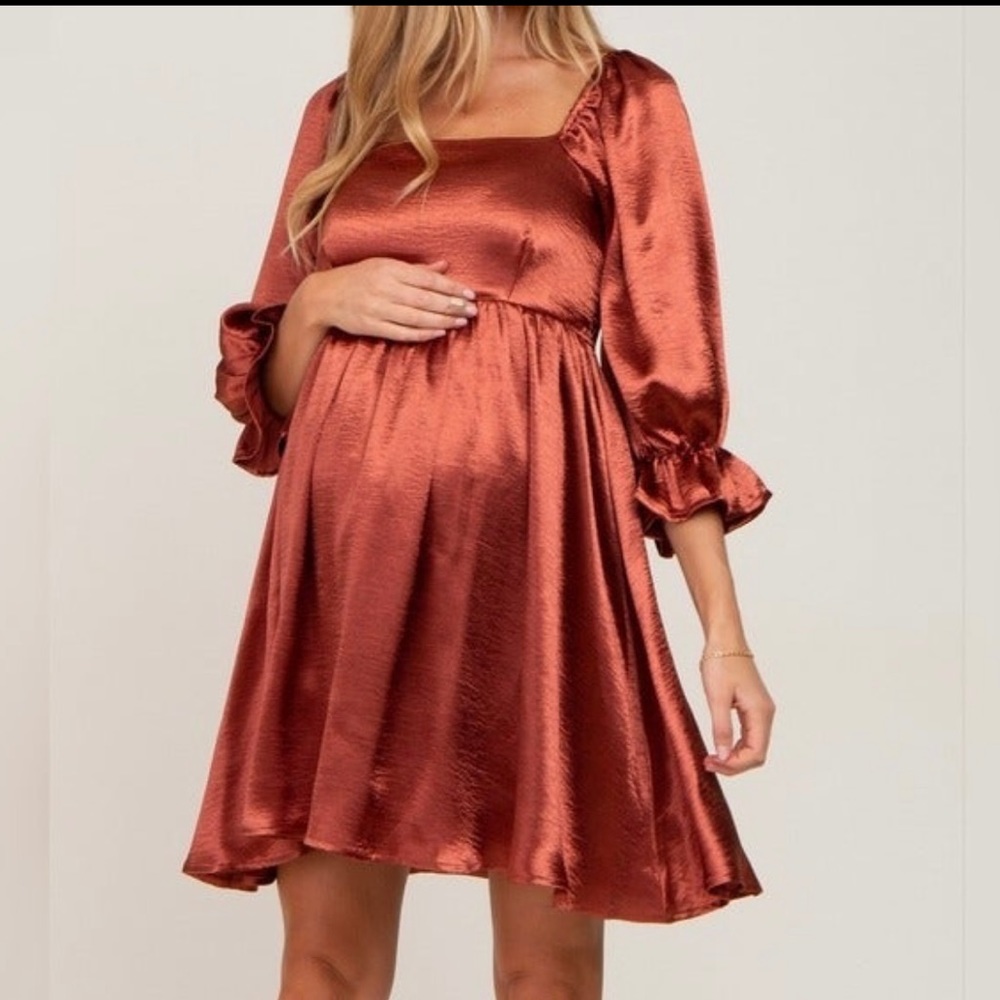 Pinkblush rust maternity dress